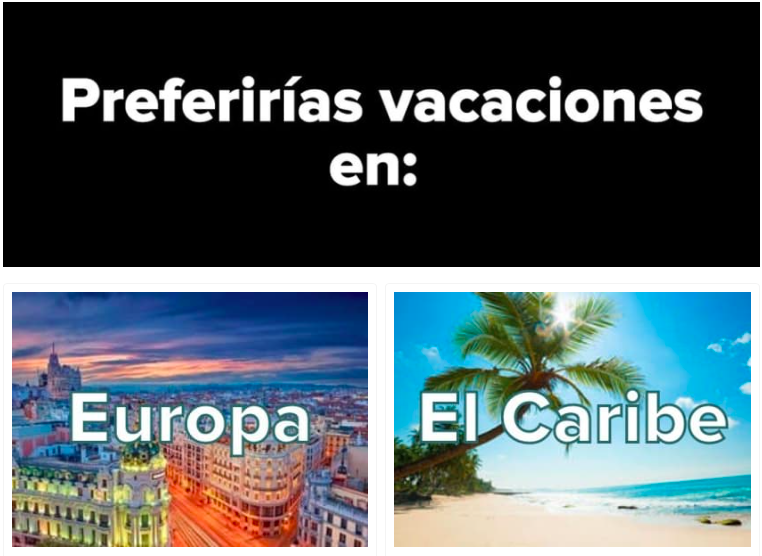 ¿Preferirías vacaciones en: Europa o el Caribe?